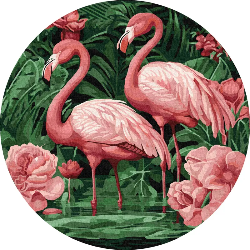 Malen nach Zahlen - Flamingos in Blumen ©art_selena_ua