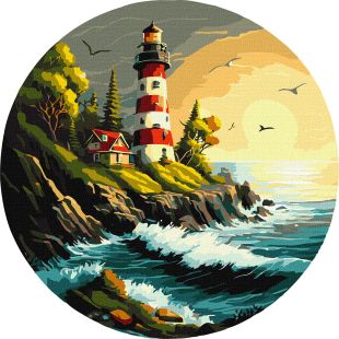 Malen nach Zahlen - Leuchtturm an Küste ©art_selena_ua