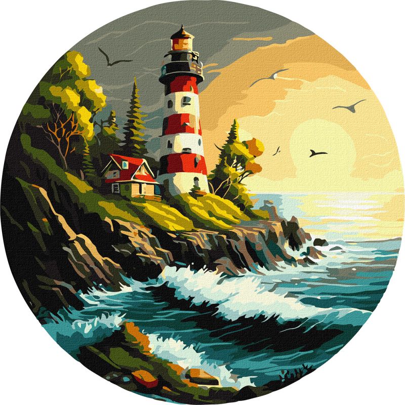 Malen nach Zahlen - Leuchtturm an Küste ©art_selena_ua