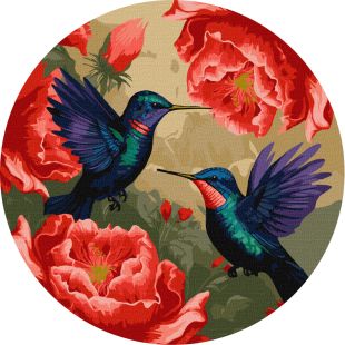 Malen nach Zahlen - Bunte Kolibris mit metallischen Farben ©art_selena_ua