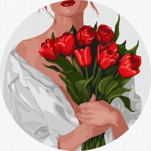 Malen nach Zahlen - Das Mädchen mit den Tulpen ©art_selena_ua