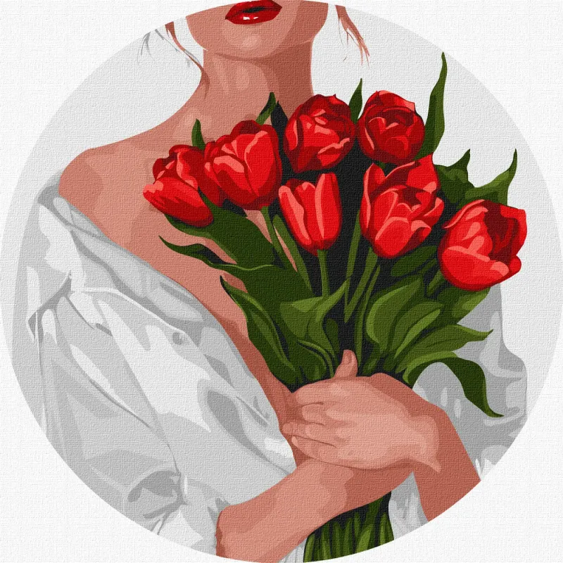 Malen nach Zahlen - Das Mädchen mit den Tulpen ©art_selena_ua