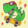 Painting by numbers - A cool dinosaur