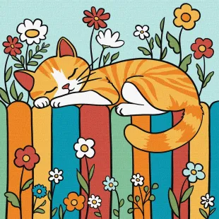 Malen nach Zahlen - Katze am Zaun ©art_selena_ua
