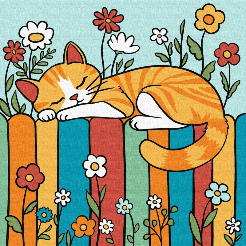Malen nach Zahlen - Katze am Zaun ©art_selena_ua