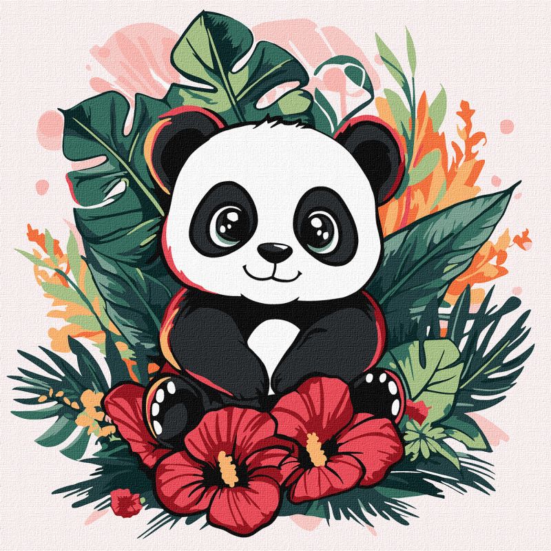 Painting by numbers - Panda in the tropics ©art_selena_ua