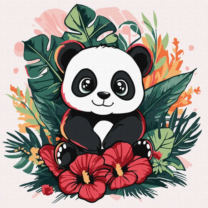 Malen nach Zahlen - Panda in den Tropen ©art_selena_ua