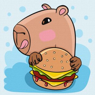 Malen nach Zahlen - Capybara und Burger