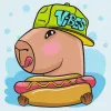 Painting by numbers - Capybara and hot dog