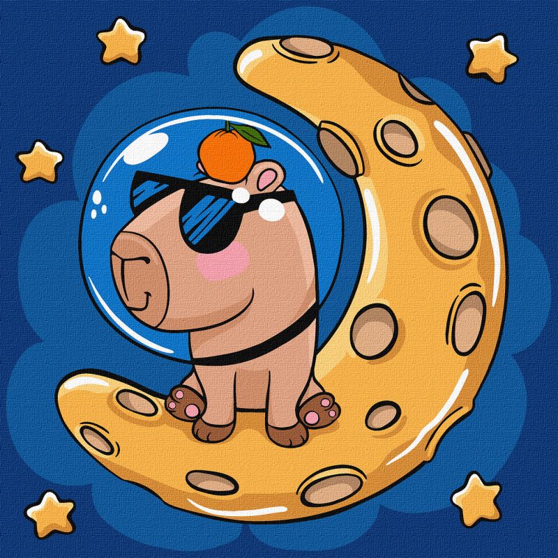 Painting by numbers - Capybara on the moon