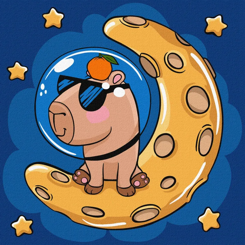 Painting by numbers - Capybara on the moon