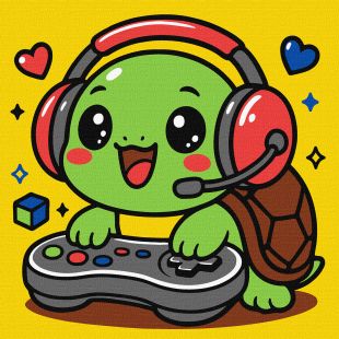 Malen nach Zahlen - Schildkröten-Gamer ©art_selena_ua