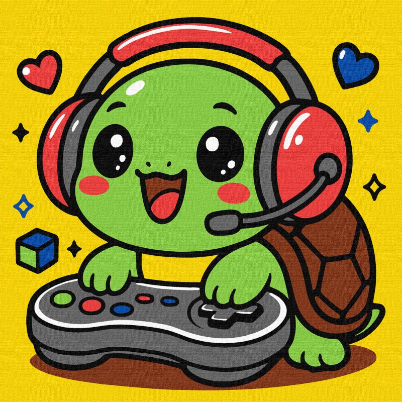 Painting by numbers - Turtle gamer ©art_selena_ua