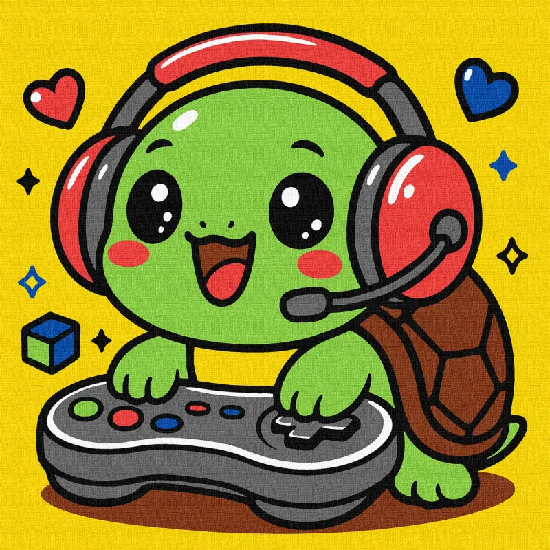 Malen nach Zahlen - Schildkröten-Gamer ©art_selena_ua