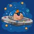 Painting by numbers - Capybara in a space saucer