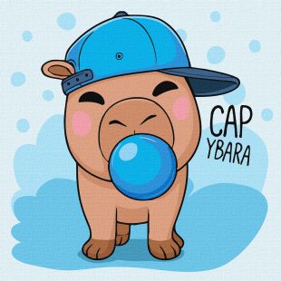 Malen nach Zahlen - Capybara und Kaugummi