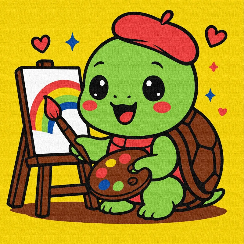 Malen nach Zahlen - Schildkröten-Künstler ©art_selena_ua