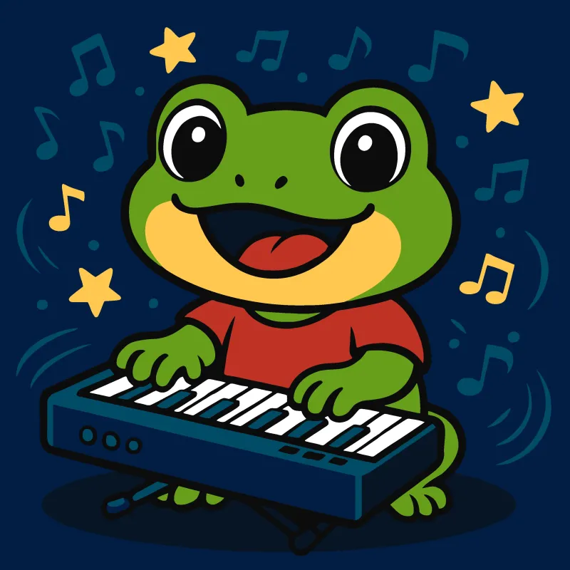 Malen nach Zahlen - Frosch mit Klavier ©art_selena_ua