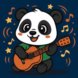 Malen nach Zahlen - Panda mit Gitarre ©art_selena_ua