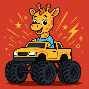 Malen nach Zahlen - Giraffe auf einem Auto ©art_selena_ua