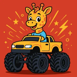 Malen nach Zahlen - Giraffe auf einem Auto ©art_selena_ua