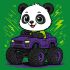 Painting by numbers - Panda on a car ©art_selena_ua
