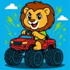 Painting by numbers - A lion on a car ©art_selena_ua