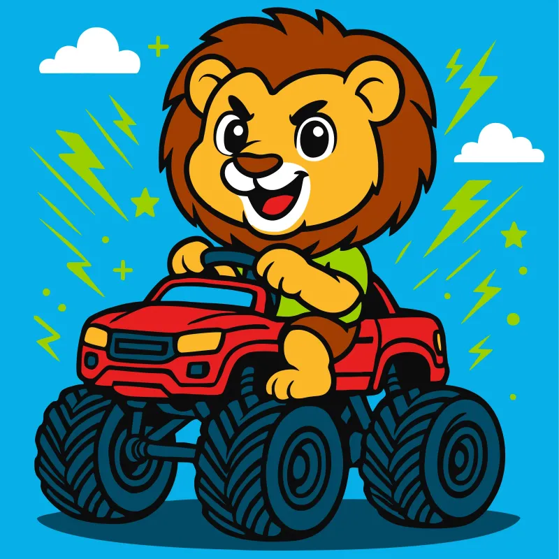 Painting by numbers - A lion on a car ©art_selena_ua
