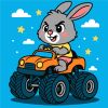 Painting by numbers - A hare on a car ©art_selena_ua