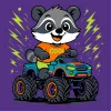 Painting by numbers - Raccoon on a car ©art_selena_ua