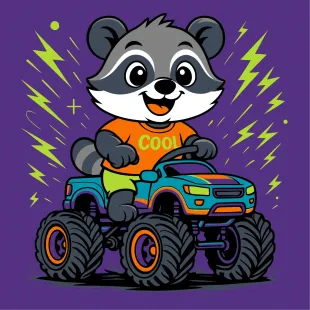 Malen nach Zahlen - Waschbär auf einem Auto ©art_selena_ua
