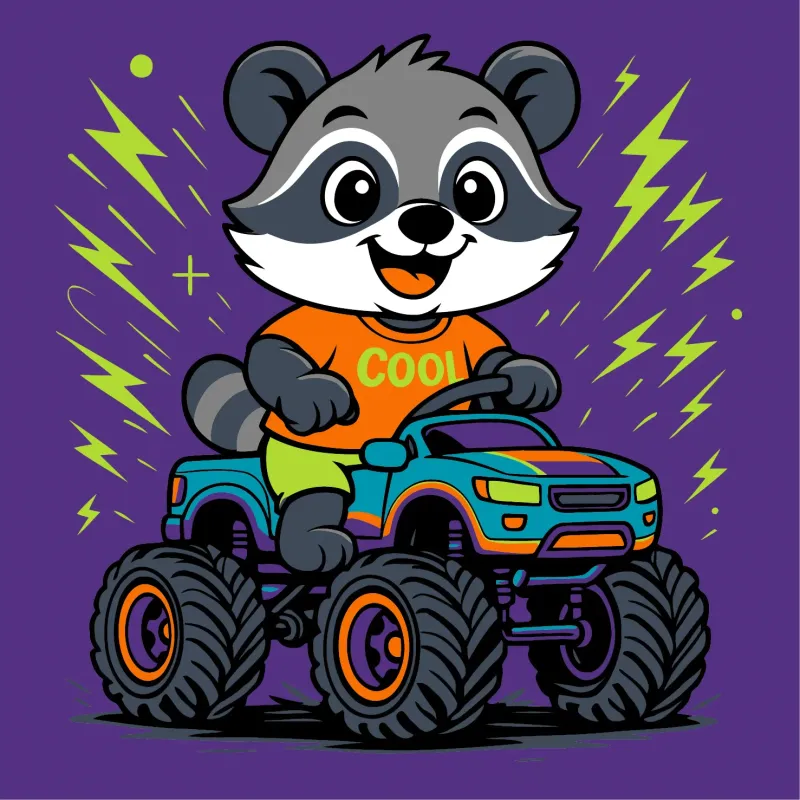 Painting by numbers - Raccoon on a car ©art_selena_ua