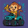 Painting by numbers - Monkey on a car ©art_selena_ua