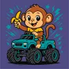 Malen nach Zahlen - Affe auf einem Auto ©art_selena_ua