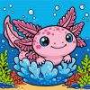 Malen nach Zahlen - Fröhlicher Axolotl ©art_selena_ua