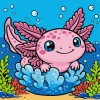 Malen nach Zahlen - Fröhlicher Axolotl ©art_selena_ua
