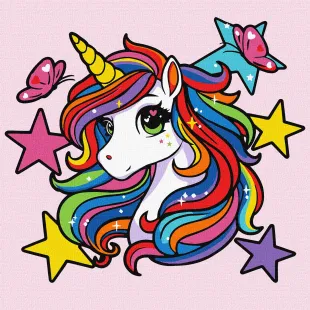 Malen nach Zahlen - Strahlendes Einhorn ©art_selena_ua