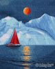 Painting by numbers - Red sailboat 