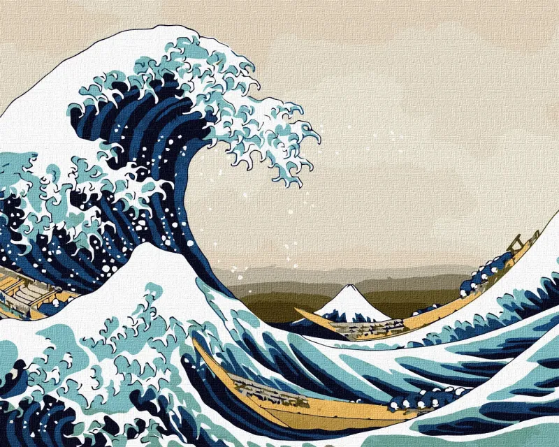 Malen nach Zahlen - Große Welle in Kanagawa ©Katsushika Hokusai
