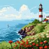 Malen nach Zahlen - Ein Leuchtturm am Horizont ©art_selena_ua