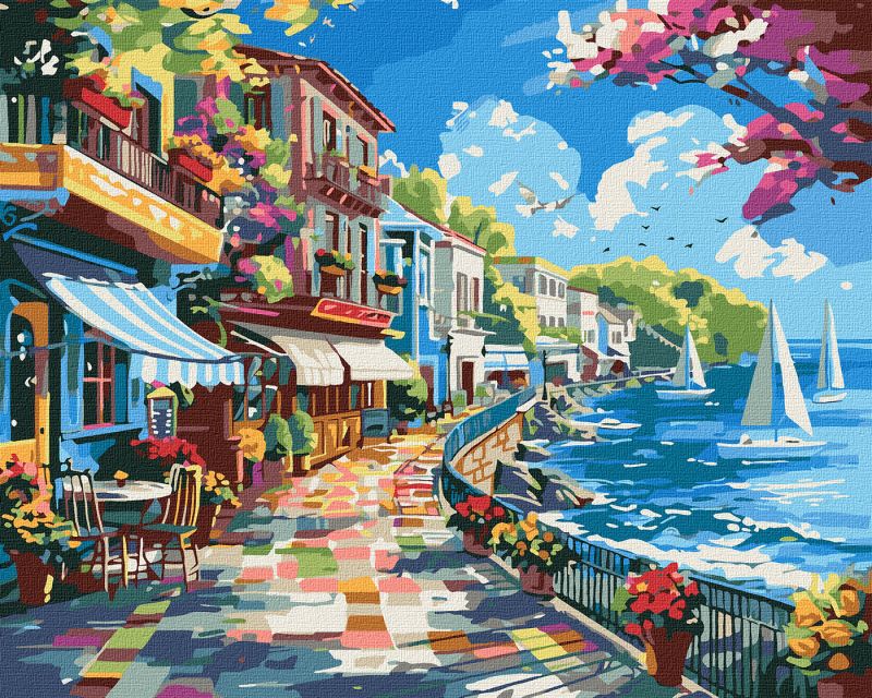Malen nach Zahlen - Eine Stadt am Meer ©art_selena_ua