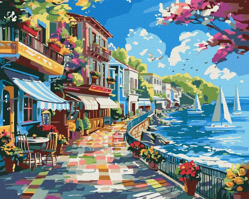Malen nach Zahlen - Eine Stadt am Meer ©art_selena_ua