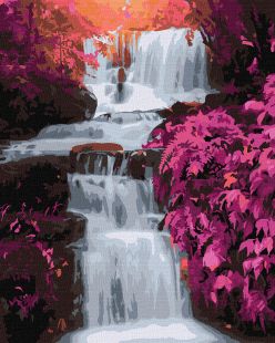Malen nach Zahlen - Tropischer Wasserfall