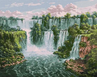 Malen nach Zahlen - Malerischer Wasserfall ©Sergiy Lobach