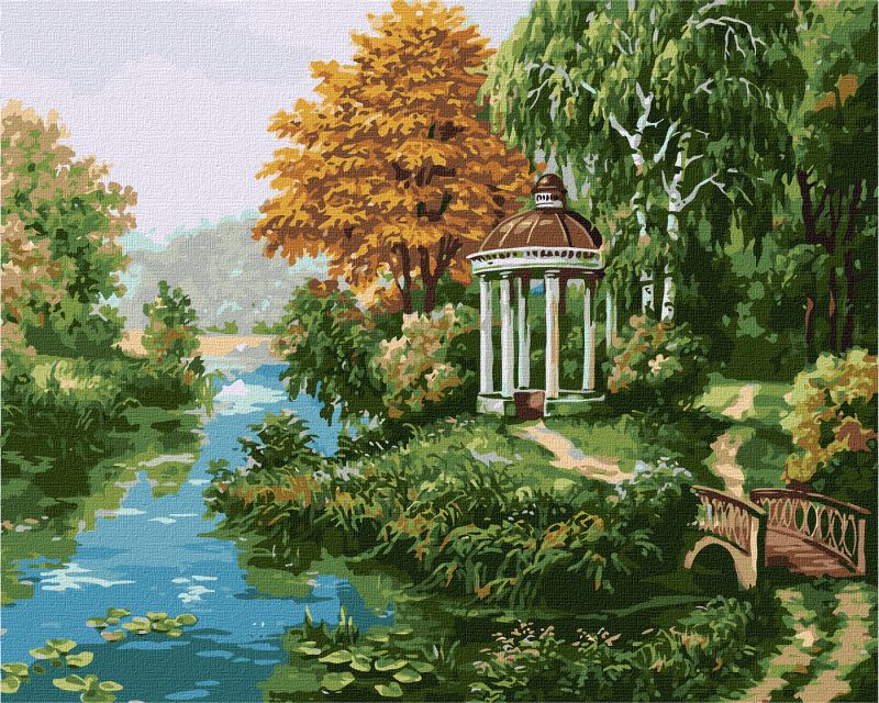 Painting by numbers - Gazebo near the river ©Sergey Lobach