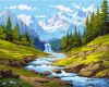 Painting by numbers - A stream in the mountains ©art_selena_ua