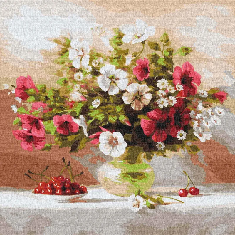 Painting by numbers - Mallows and cherries ©Ira Volkova