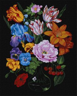 Malen nach Zahlen - Blumenstrauß mit Kirschen ©kovtun_olga_art