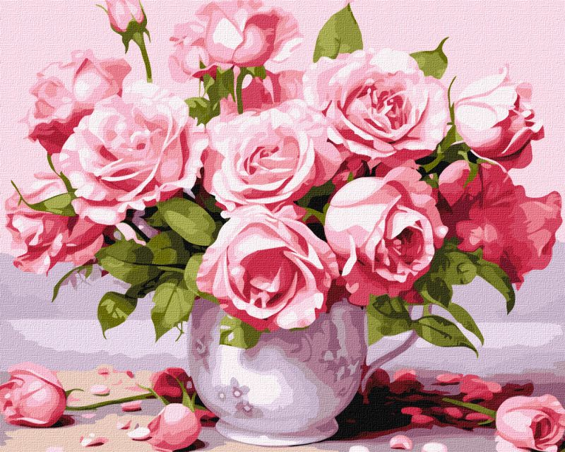 Malen nach Zahlen - Rosa Rosen ©art_selena_ua