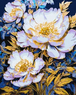 Malen nach Zahlen - Elegante Blumen mit metallischen Farben Extra ©victoria_art___